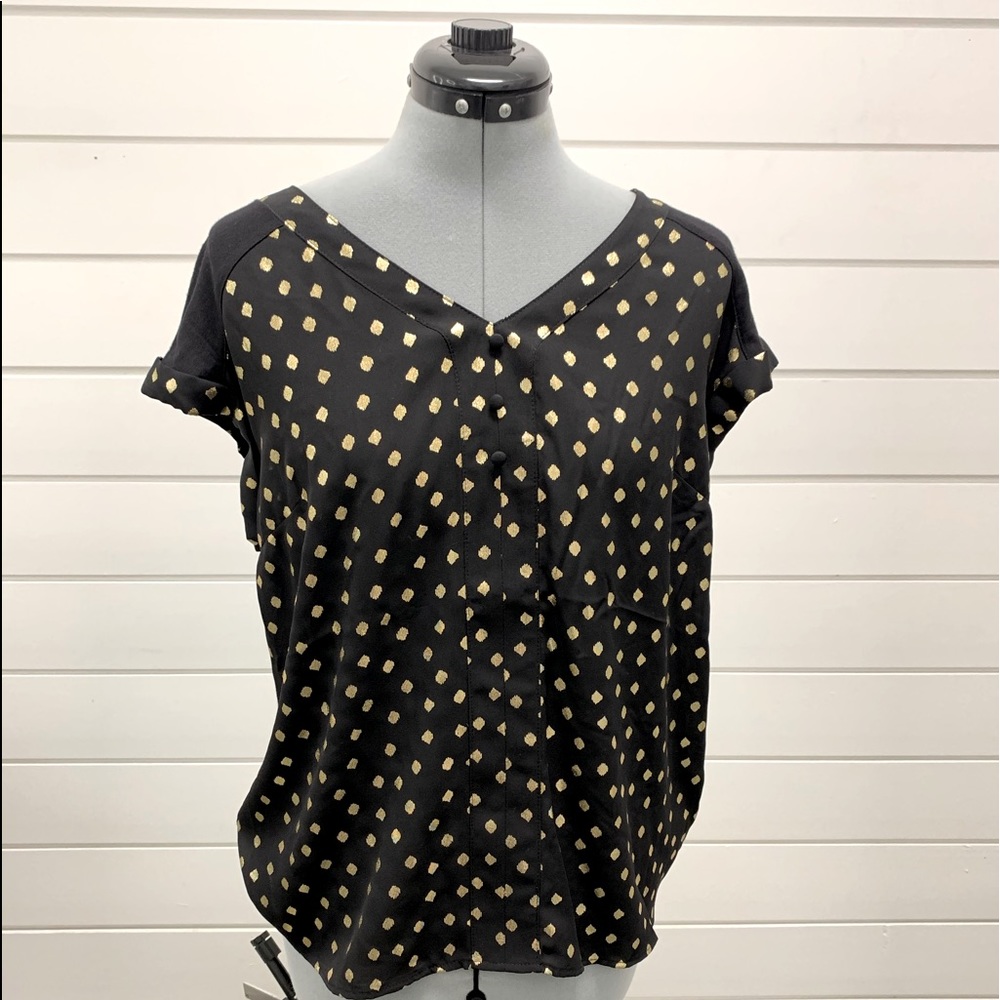 Stitch Fix exclusive! Black and Gold metallic dots
